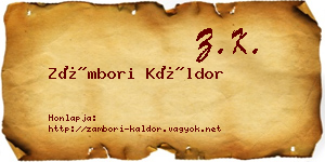 Zámbori Káldor névjegykártya